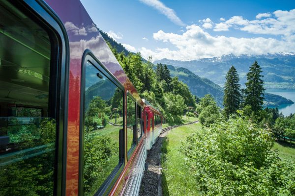 Train from Vitznau - Rigi Kulm in Summer